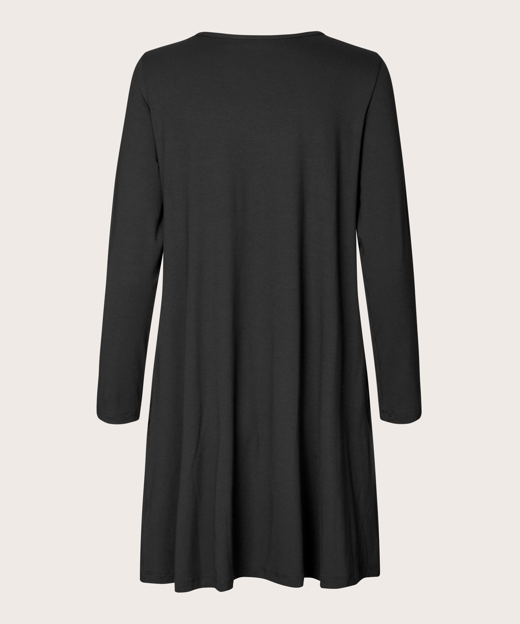 tunique en jersey avec plis et poches fendues, Black