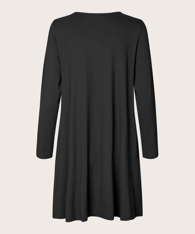 tunique en jersey avec plis et poches fendues, Black