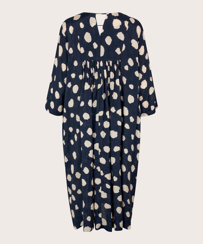 Robe En Viscose Manches Trois-quarts, Maritime Blue