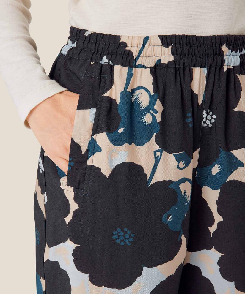 pantalon en viscose imprimé avec taille élastiquée, Moonlit Ocean
