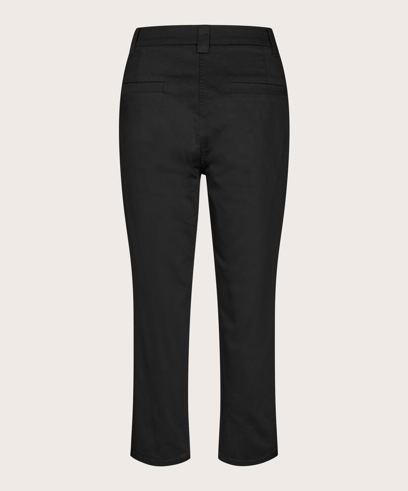 chino crop en coton avec poches latérales, Black