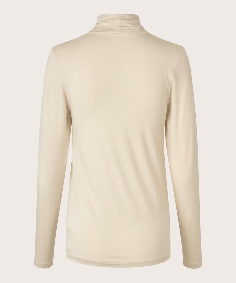 Blouse À Col Roulé En Jersey Doux, Fog