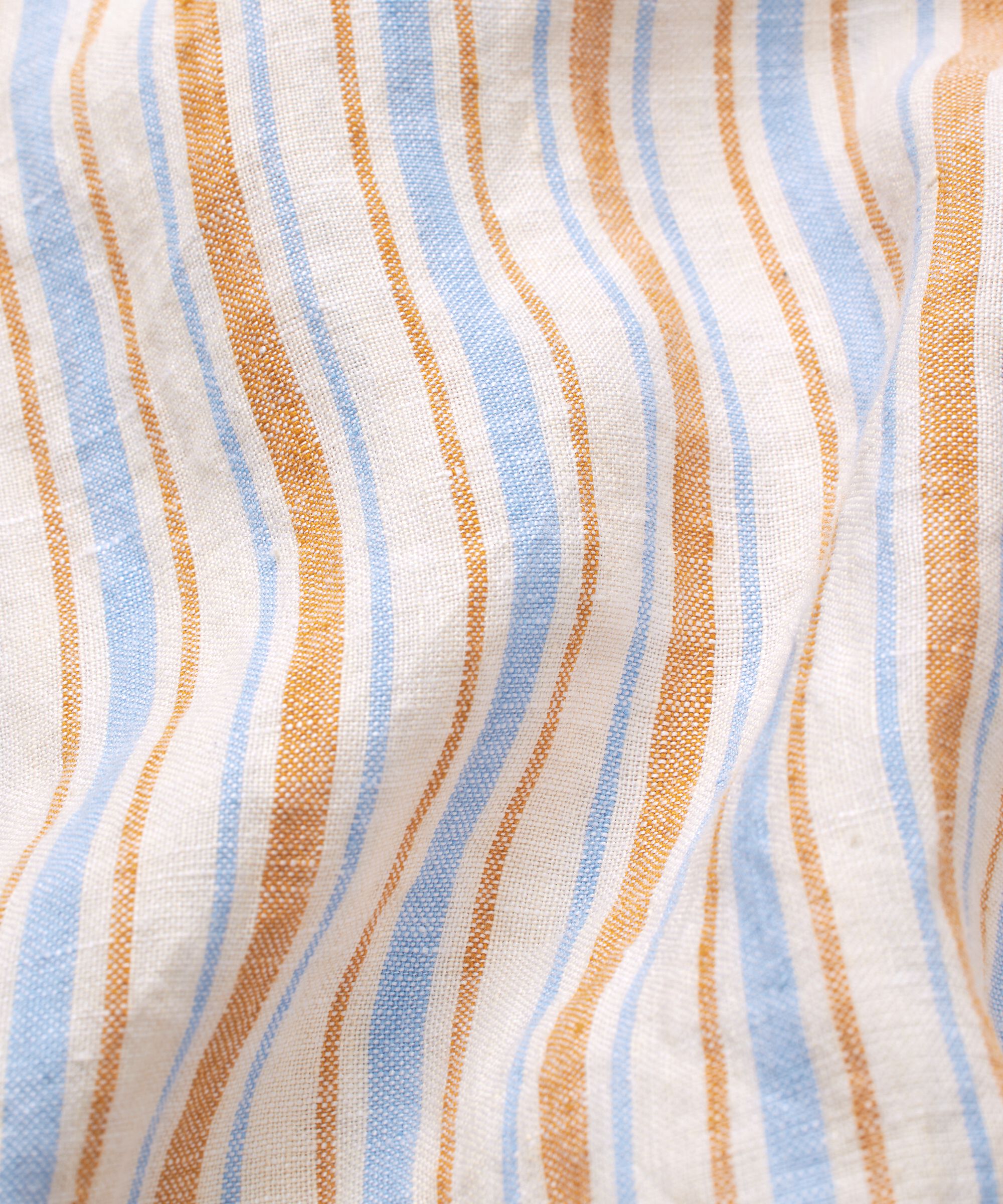 pantalon en lin rayé avec poches fendues et élastique au dos, Inca Gold