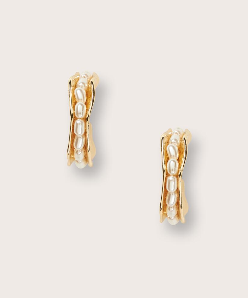 Boucles d'oreilles avec perles, Gold