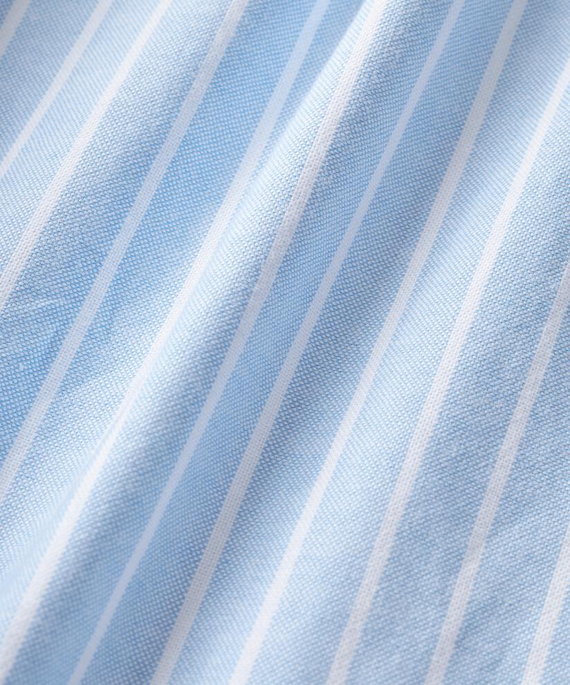 robe en coton rayé avec boutons, Blue Bonnet