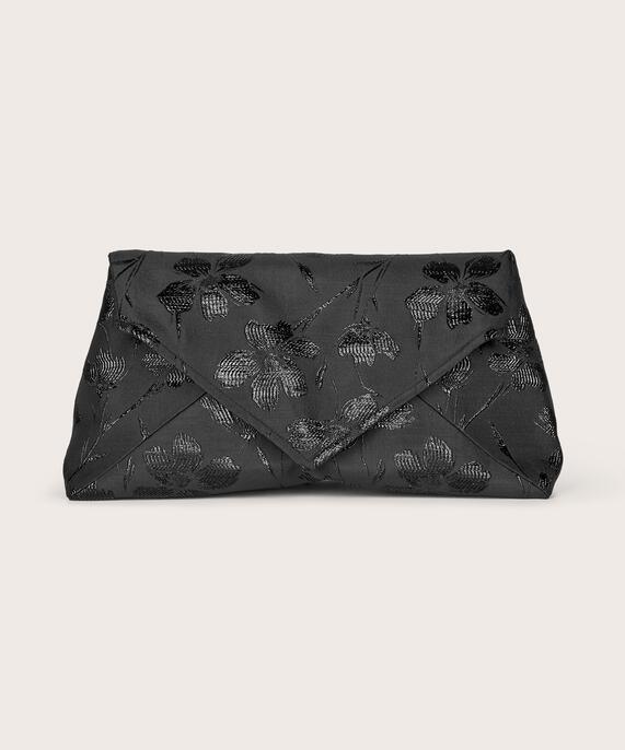sac avec fleurs brodées, Black