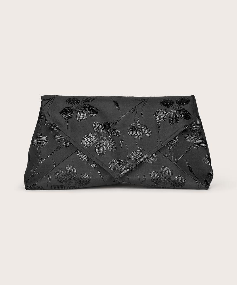 sac avec fleurs brodées, Black