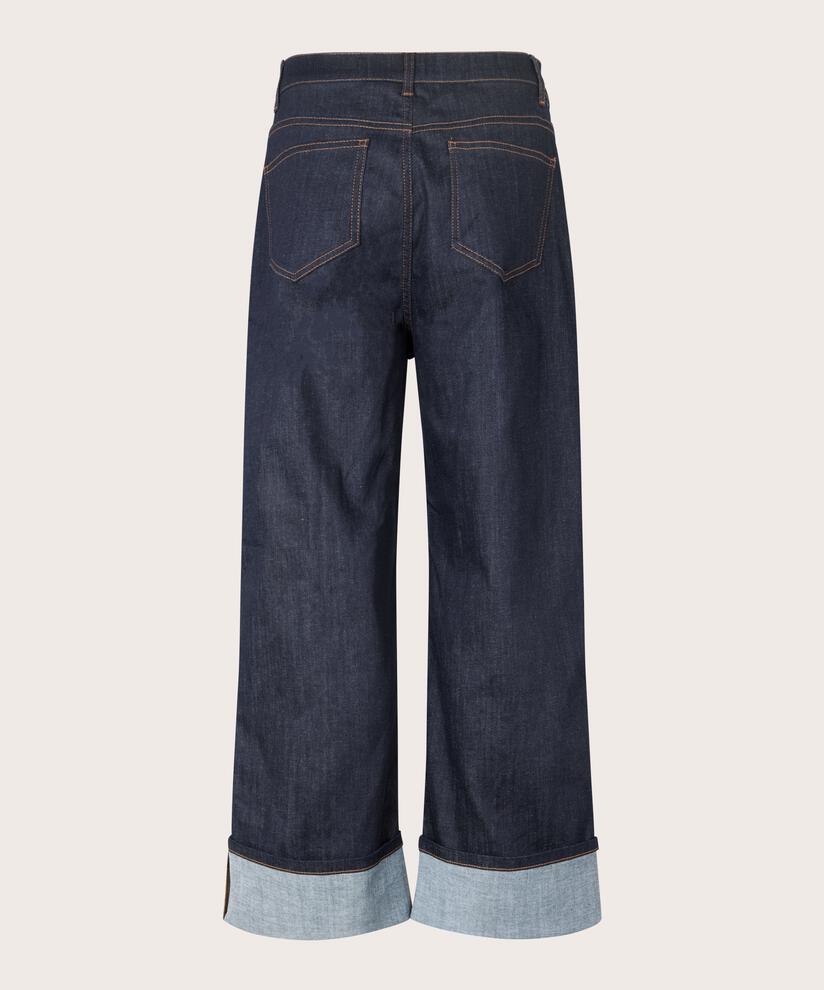 jeans extensibles avec revers, Dark Denim
