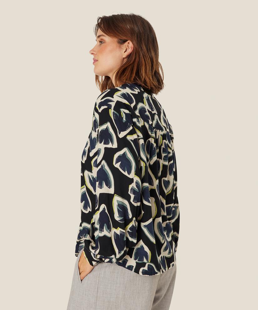 blouse en viscose avec lien dans le cou, Maritime Blue