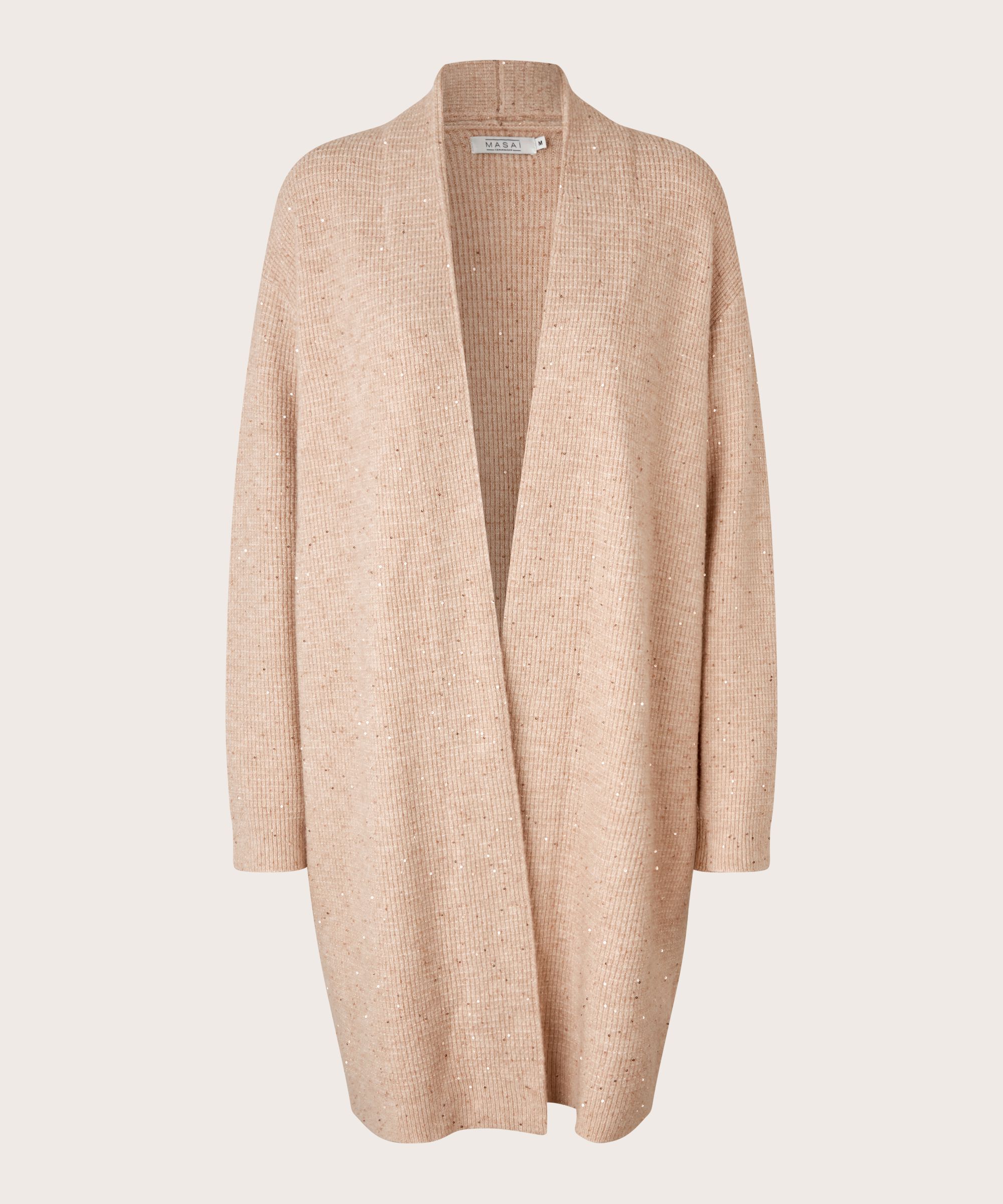 cardigan en laine mélangée avec paillettes, Bisquit