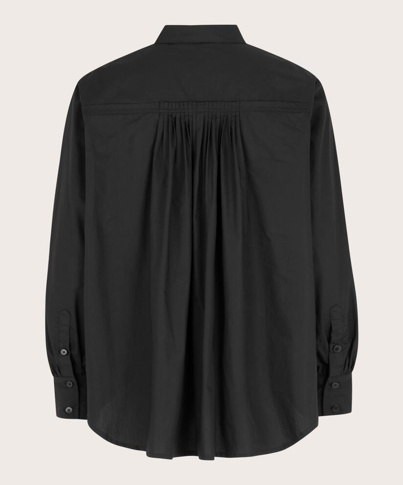 chemise boutonnée en coton, Black