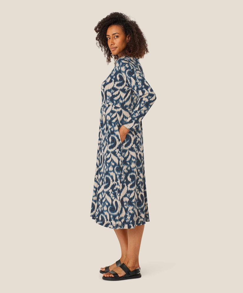 robe en jersey avec col en V et poches fendues, Moonlit Ocean