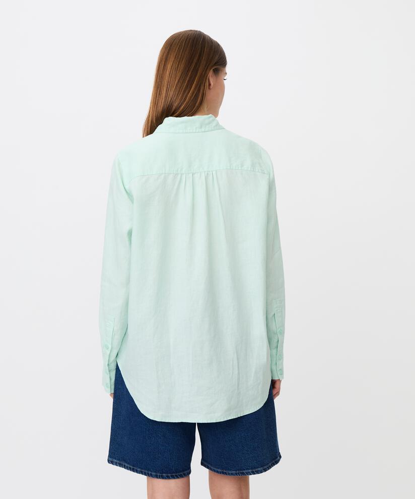 chemise en lin à manches longues, Dusty Aqua