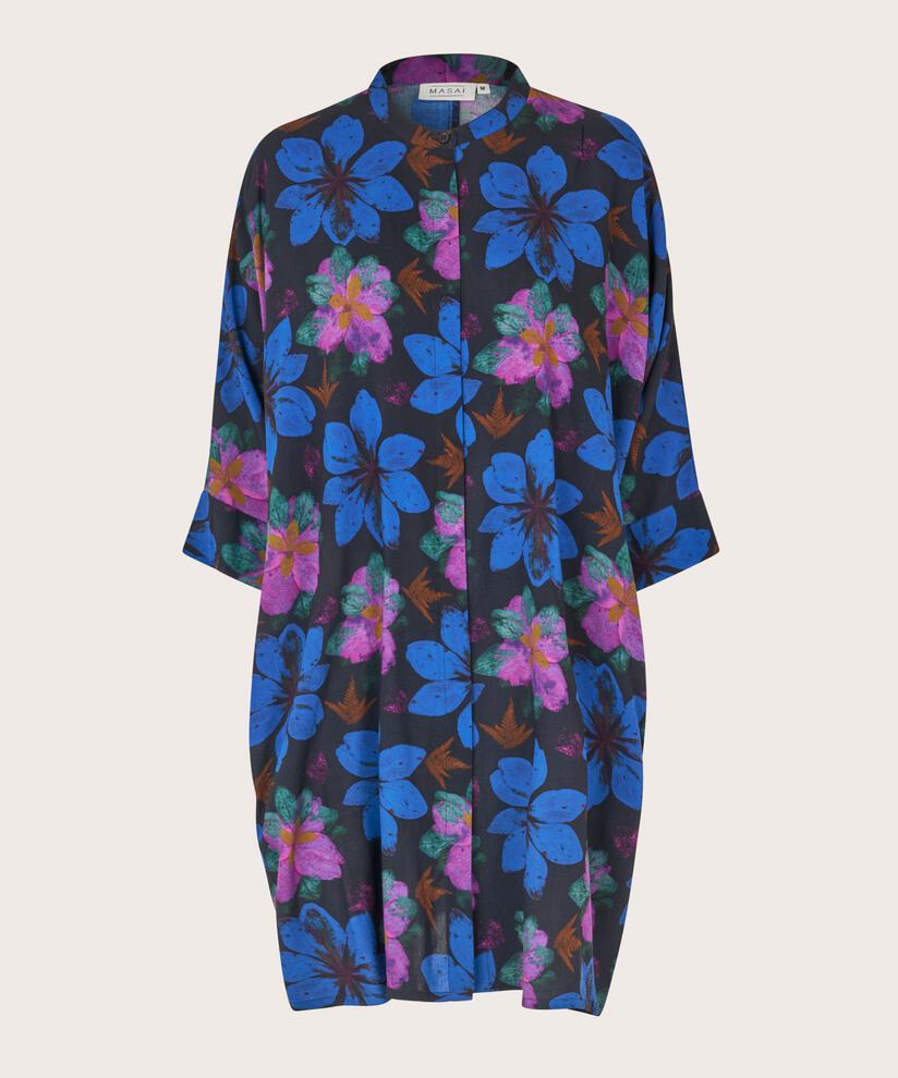 robe chemise en viscose fleurie, Wild Aster