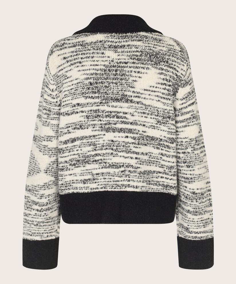 cardigan mélangé avec bords contrastés, Black