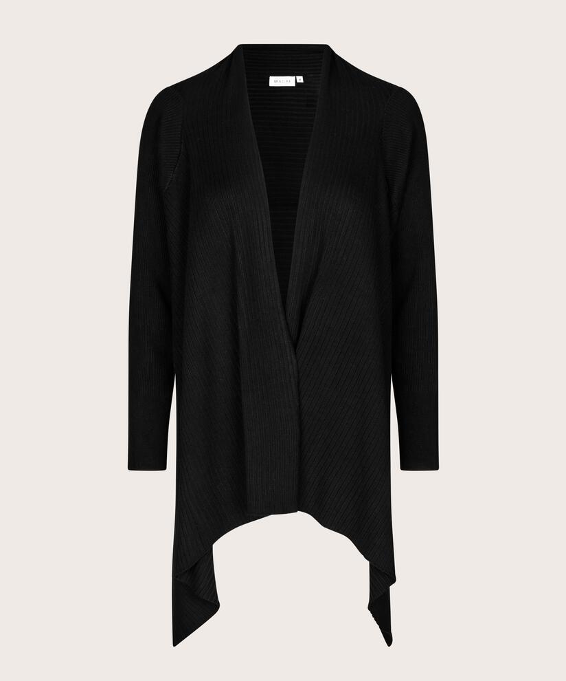 cardigan avec détails côtelés, Black