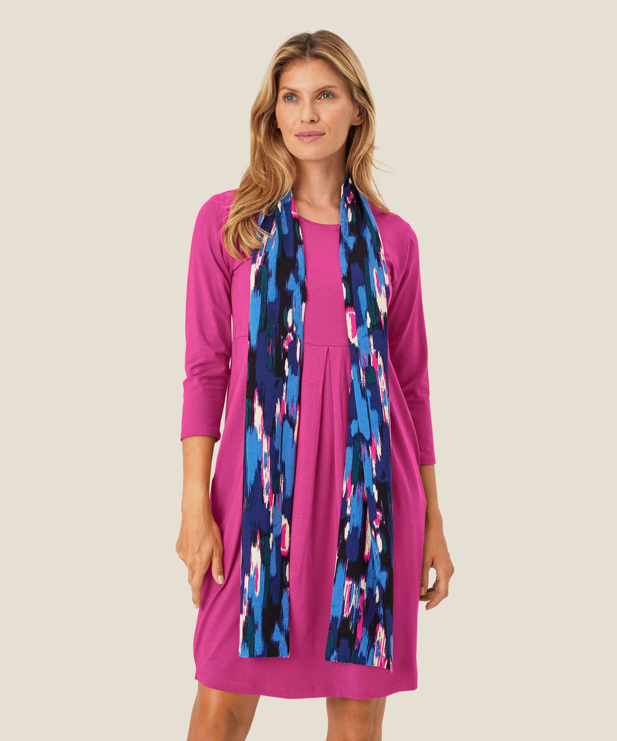 Écharpe En Viscose Imprimée, Federal Blue