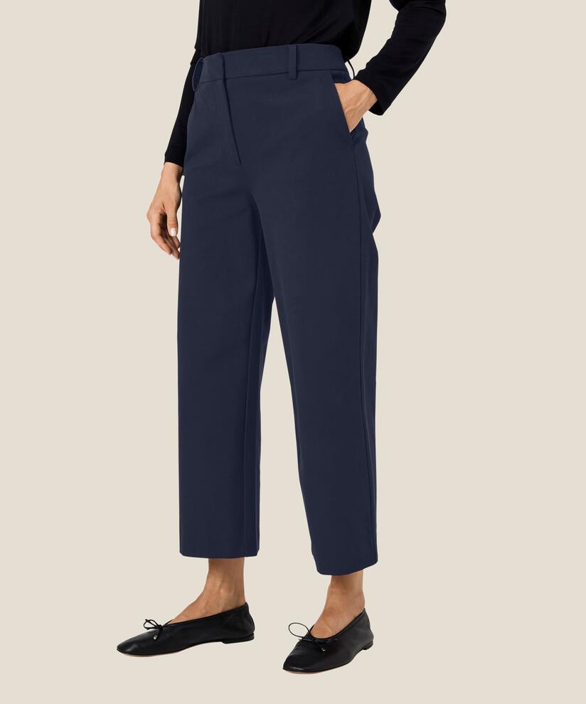 pantalon en coton épais avec poches fendues, Navy