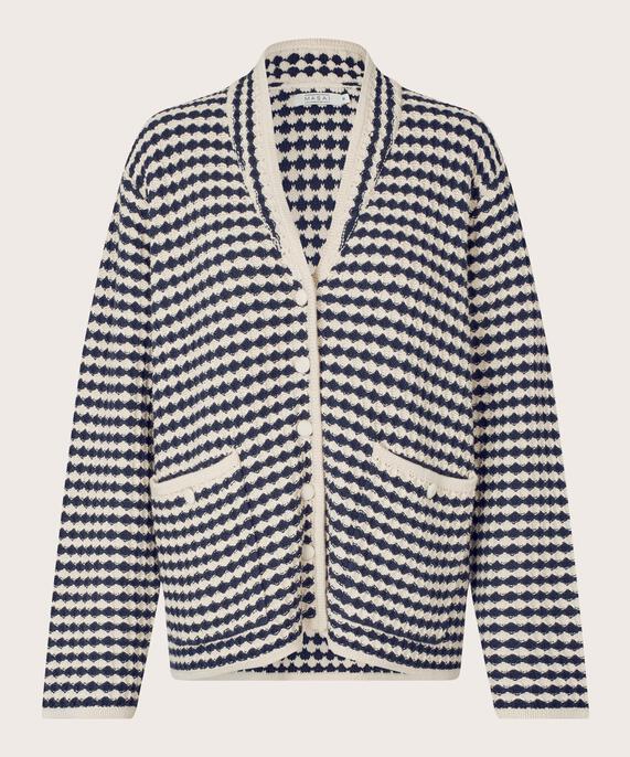 cardigan en coton mélangé avec poches avant, Mood Indigo
