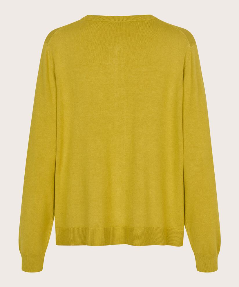 Cardigan En Maille Fine À Col Rond, Burnish Gold