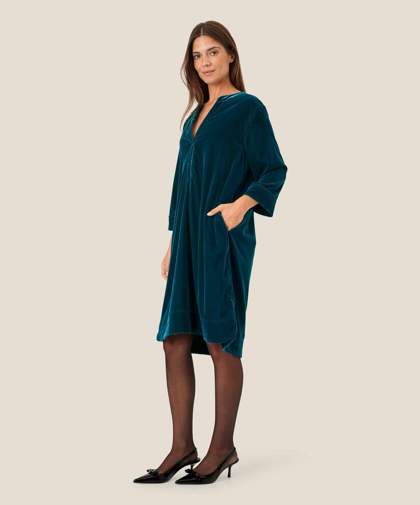 Robe En Velours À Col En V, Reflect Pond
