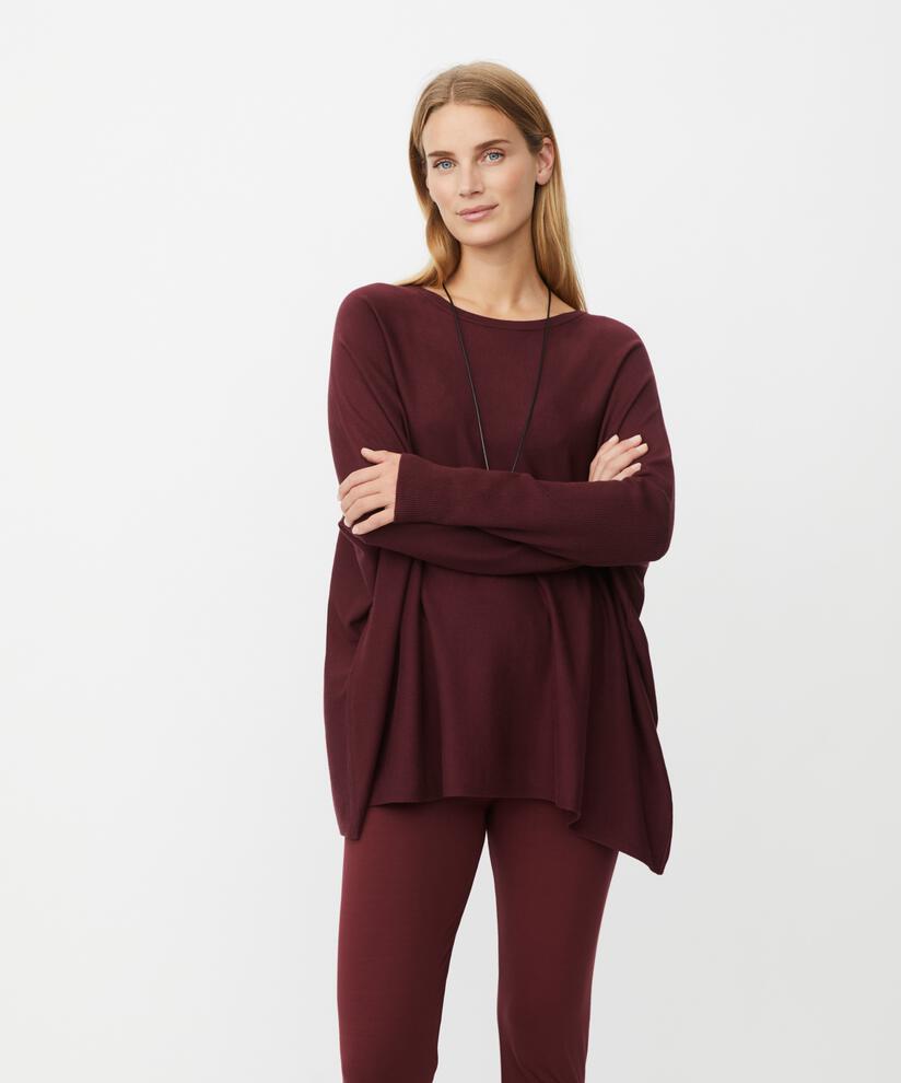 Pull Oversize À Manches Étroites, Tawny Port
