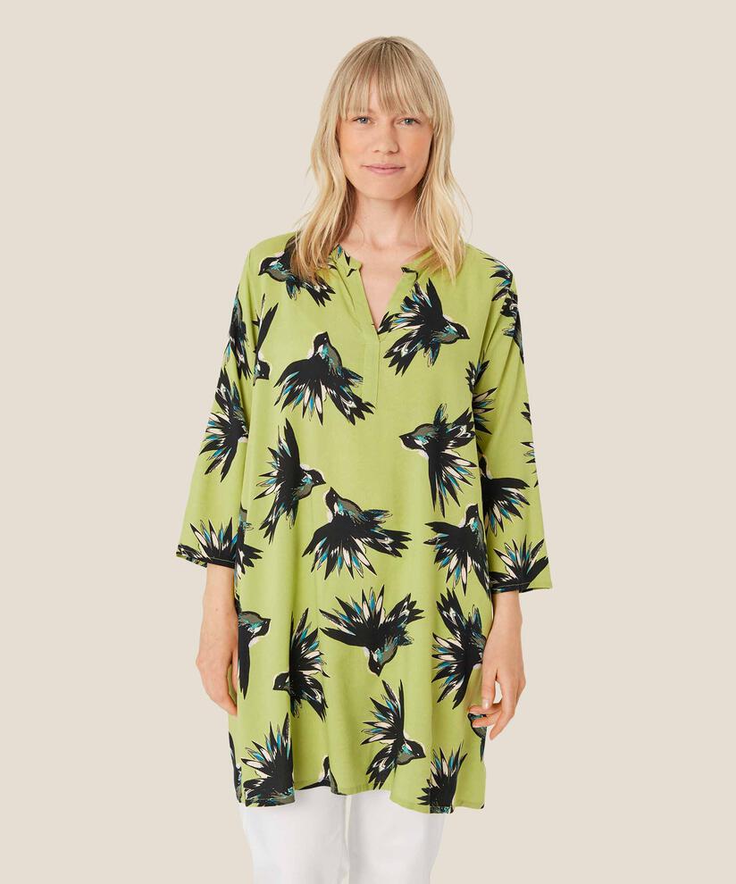 Tunique En Viscose Imprimée À Manches Trois-quarts, Fern