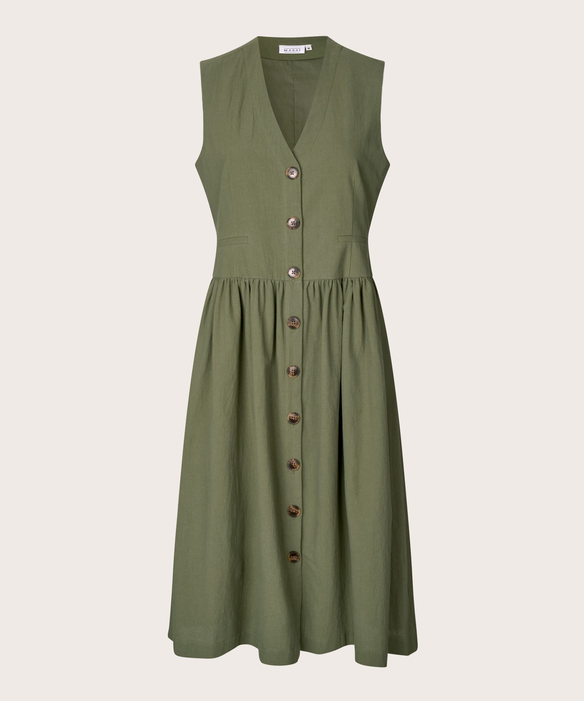 robe boutonnée en coton sans manches, Four Clover