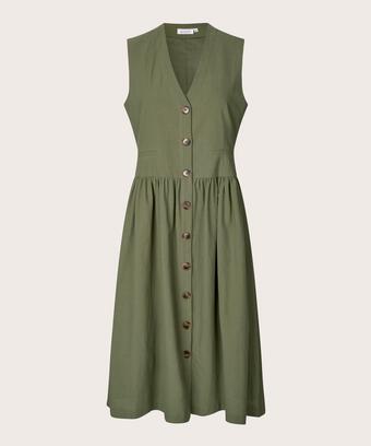 robe boutonnée en coton sans manches, Four Clover