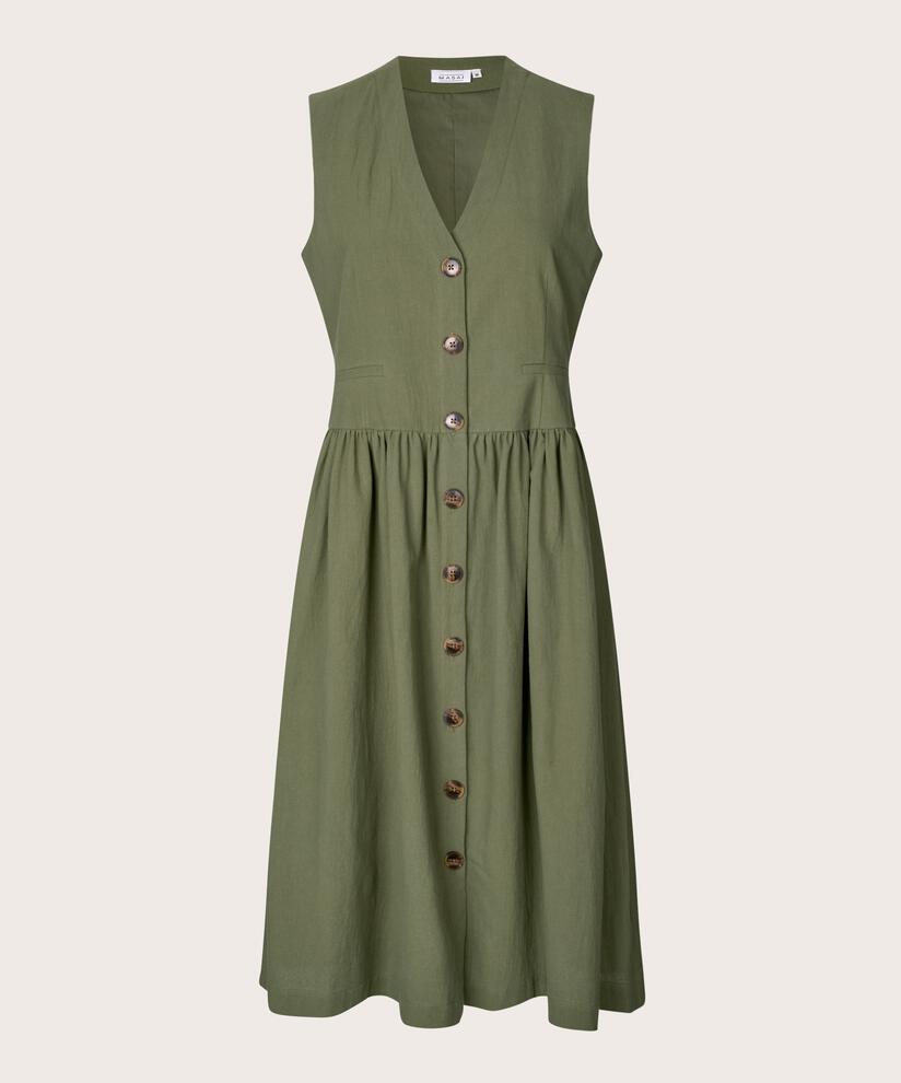 robe boutonnée en coton sans manches, Four Clover