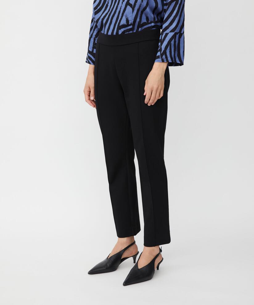 leggings en jersey épais avec plis de pression cousus, Black