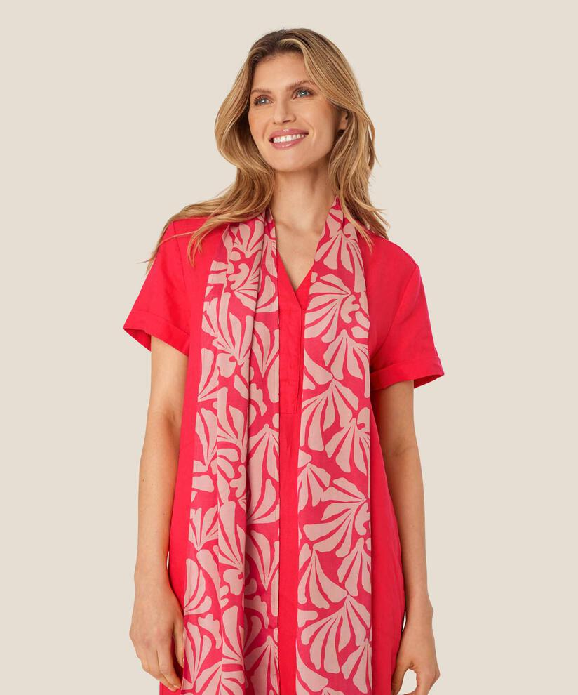 écharpe imprimée en viscose, Hibiscus