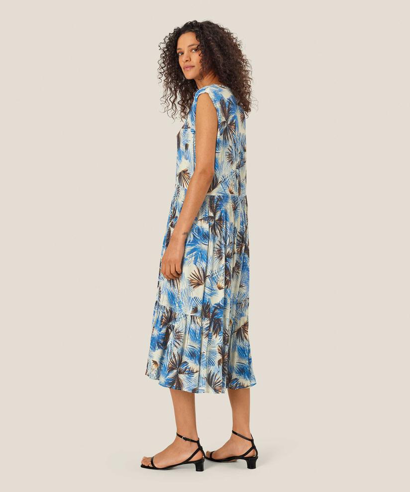 robe en jersey imprimé avec liens au cou, Della Blue