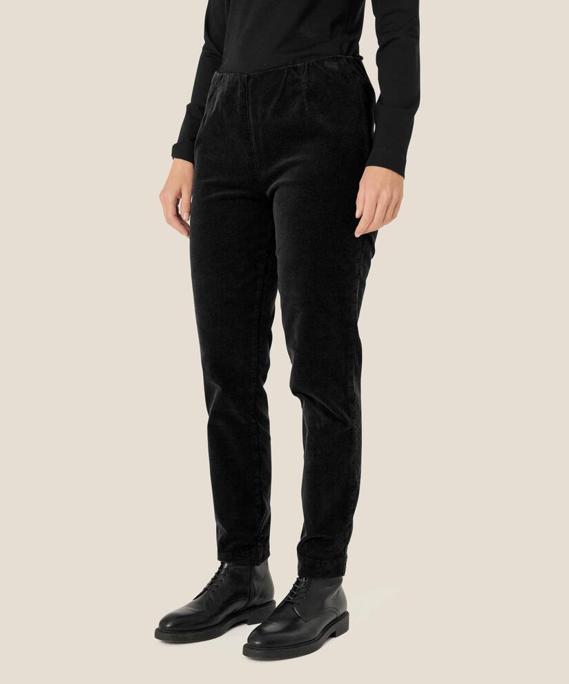 pantalon en velours côtelé à jambes étroites, Black