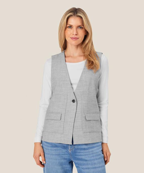 gilet avec dos ouvert et liens, L. Grey mel.