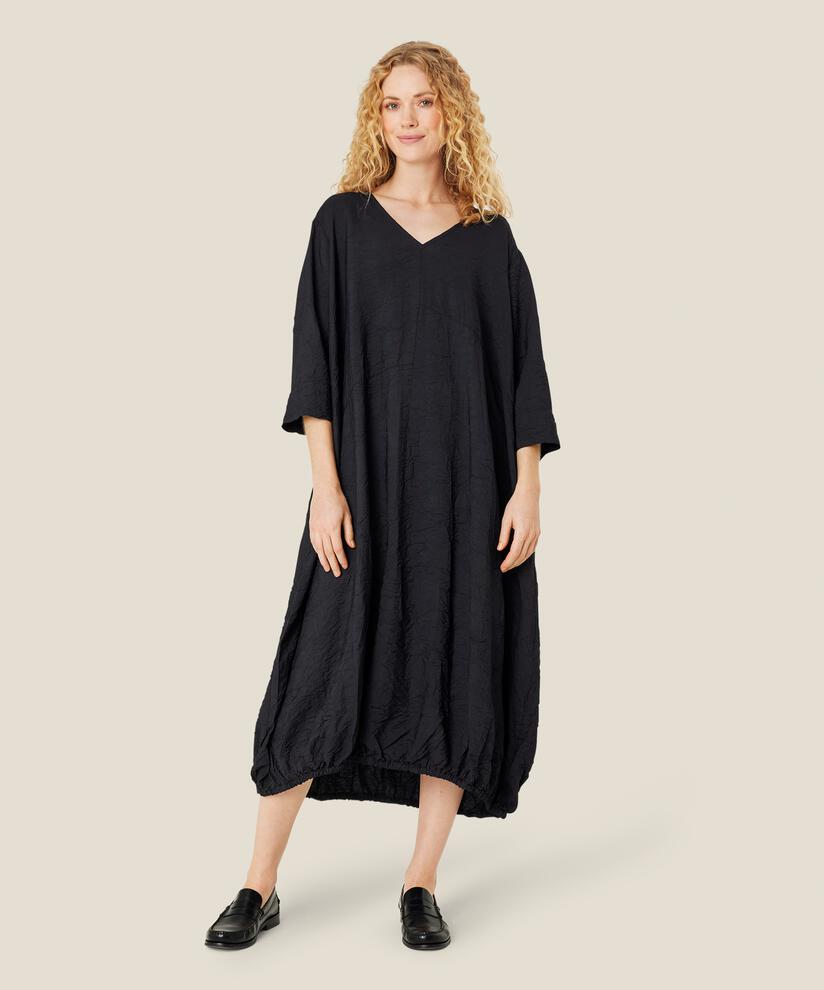 robe en viscose avec bord élastique, Black