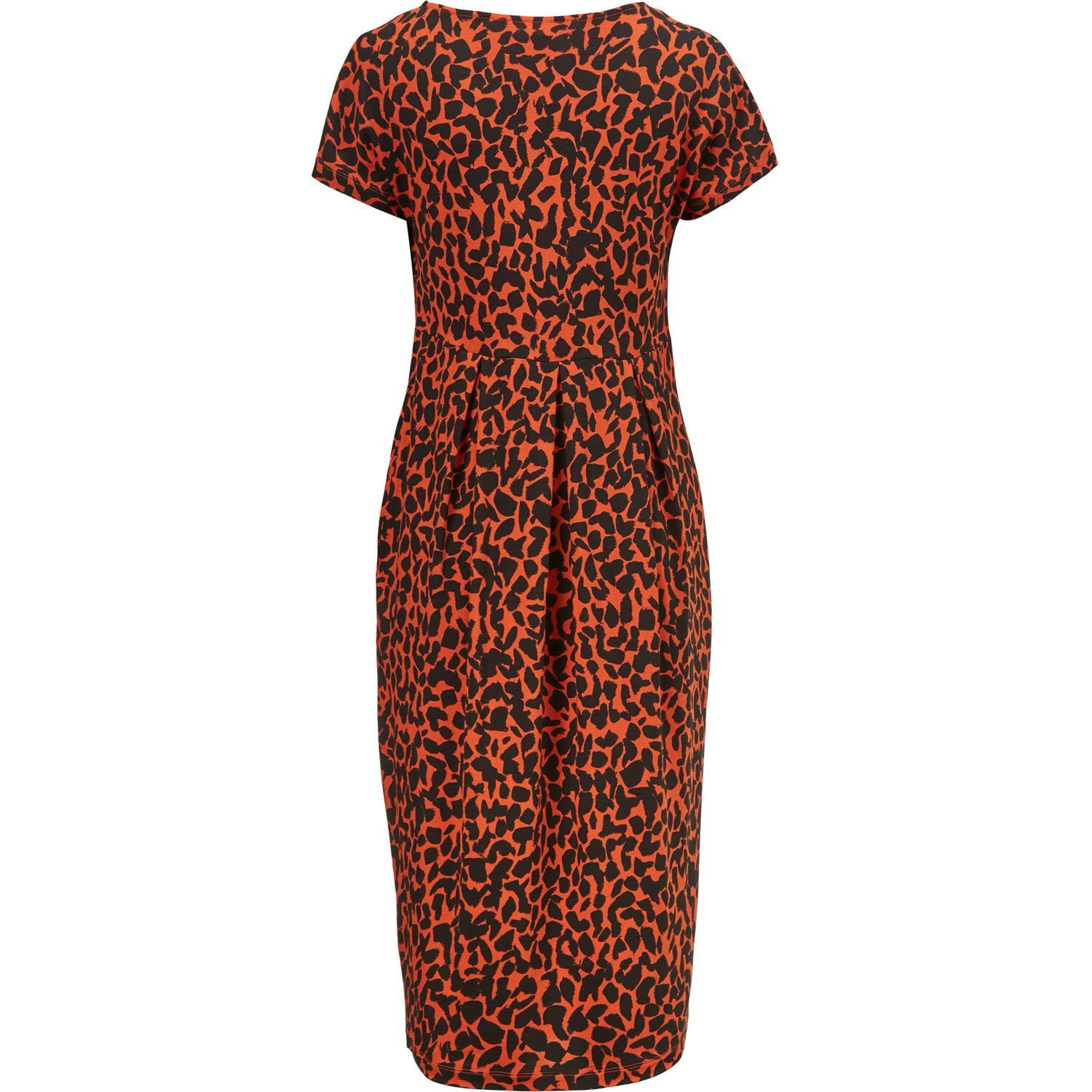 Robe Tulipe Imprim&eacute;e Avec Poches Fendues, Burnt Ochre