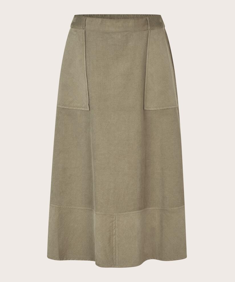 jupe en velours avec élastique au dos, Vetiver