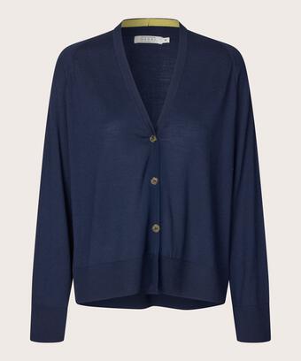 cardigan classique en laine mérinos, Navy Blazer
