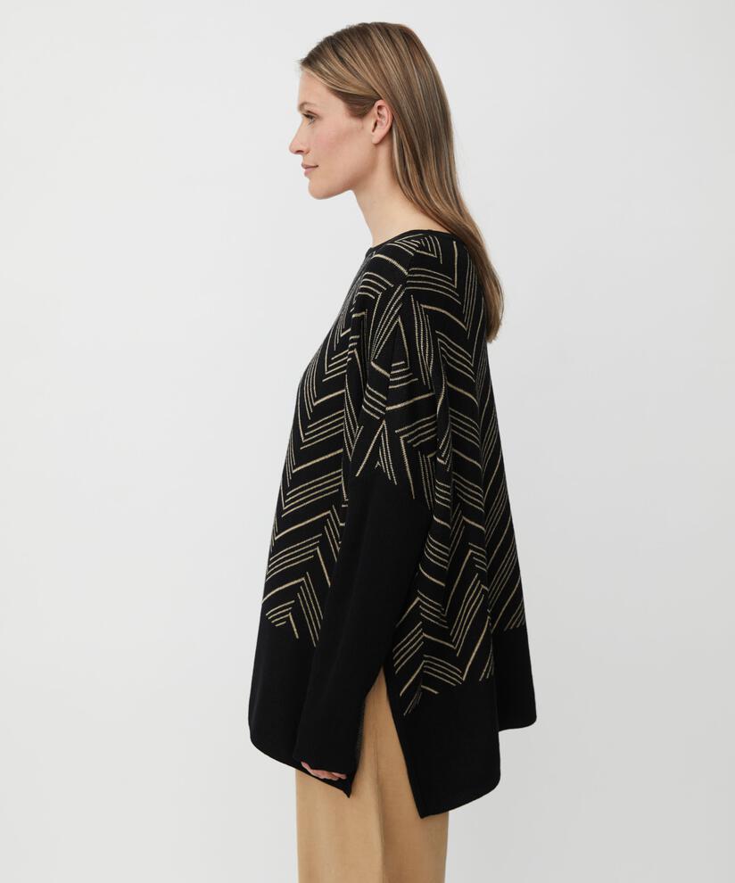 pull en maille oversize avec fil pailleté, Black