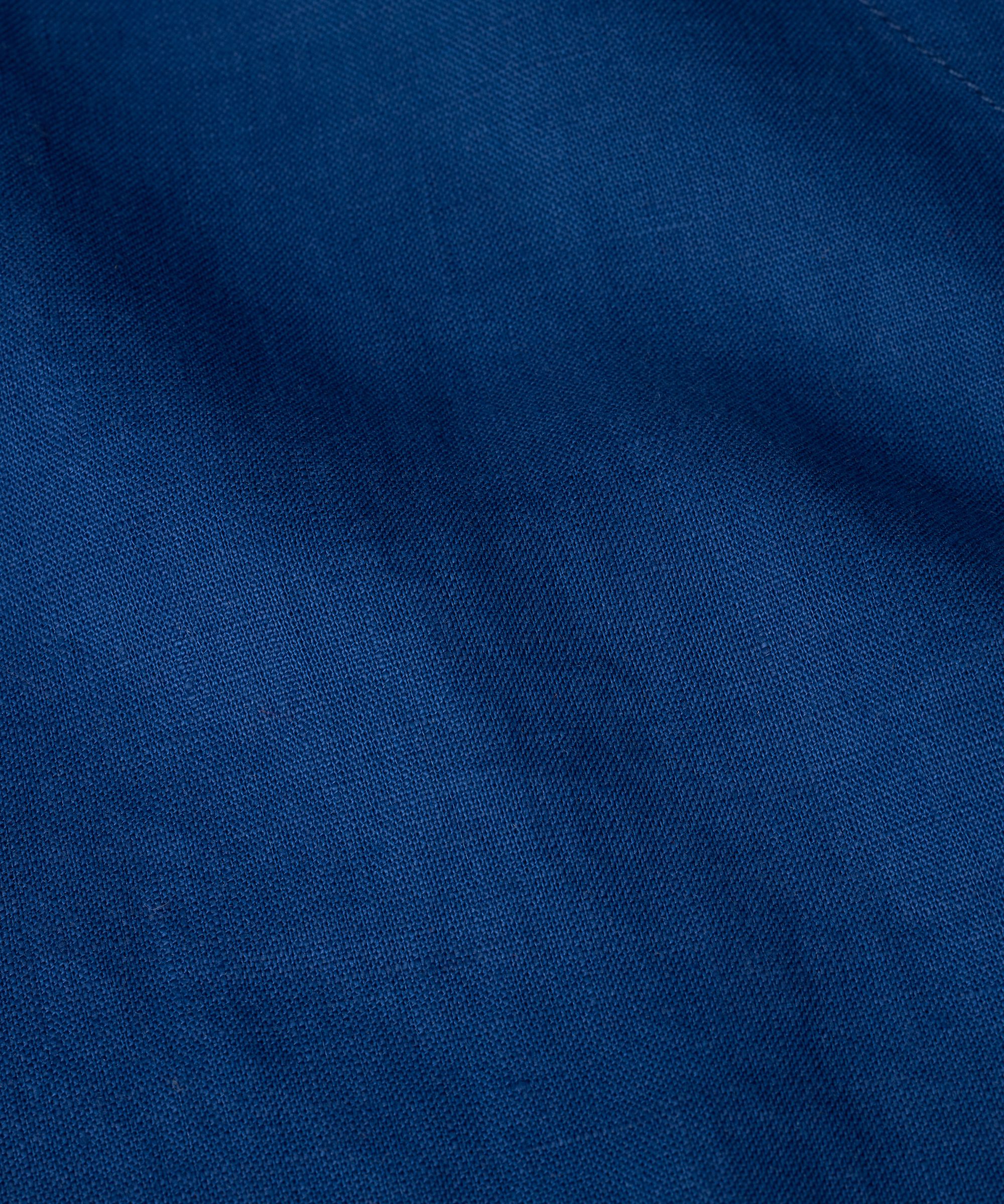 robe en lin avec col en V et volants, Navy Peony