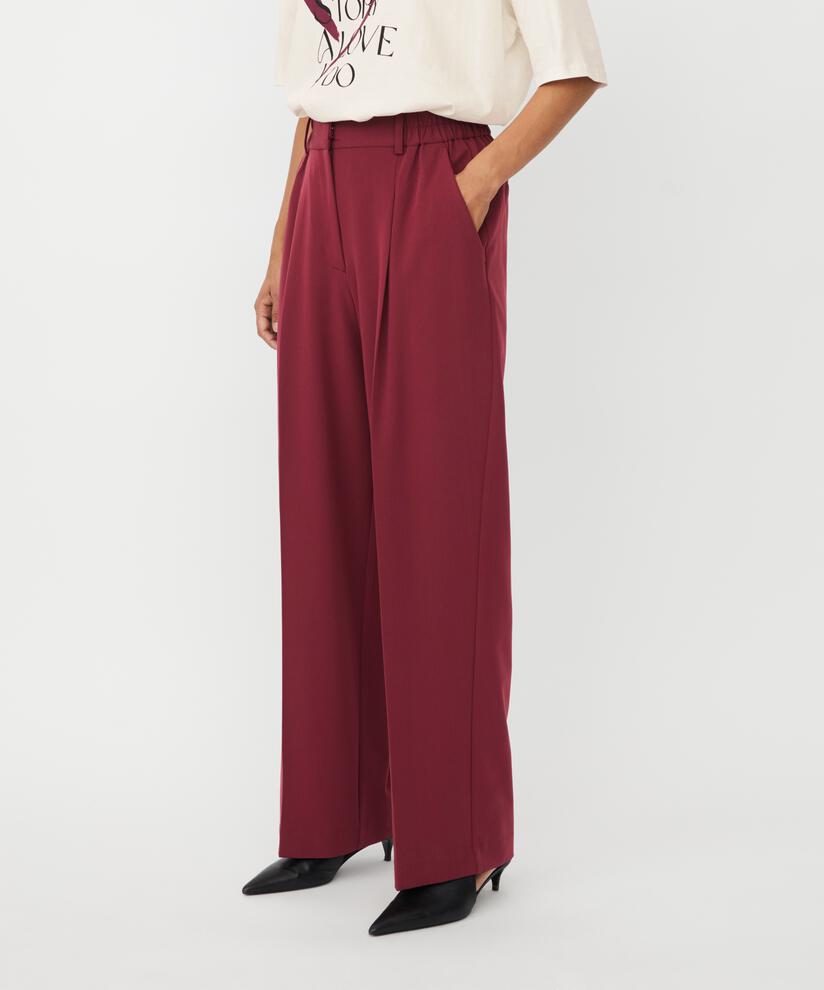 pantalon long classique à plis pressés, Tawny Port