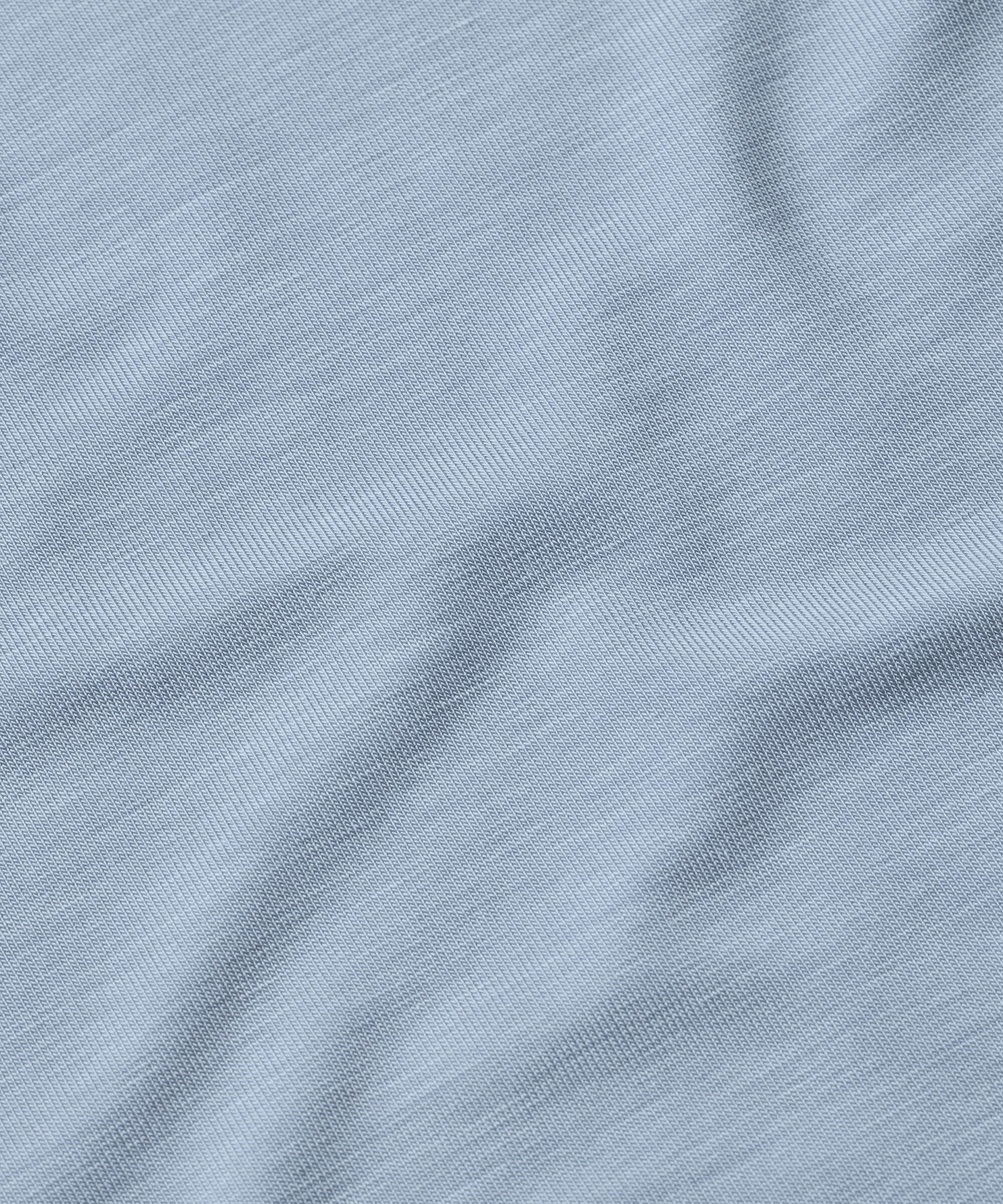 Blouse À Col Roulé En Jersey Doux, Blue Fog