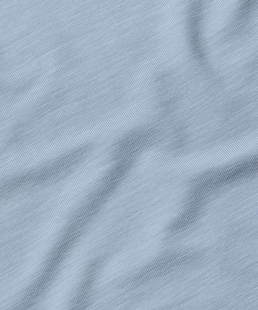 Blouse À Col Roulé En Jersey Doux, Blue Fog