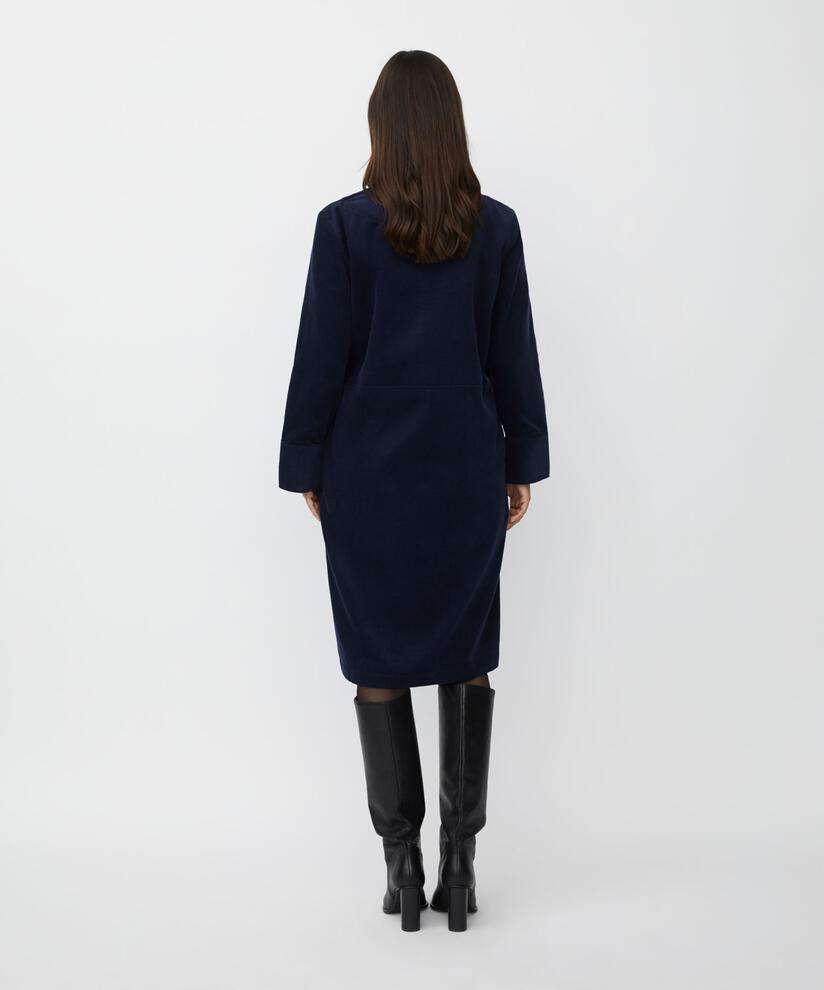 robe en velours avec fermeture éclair au col, Navy Blazer