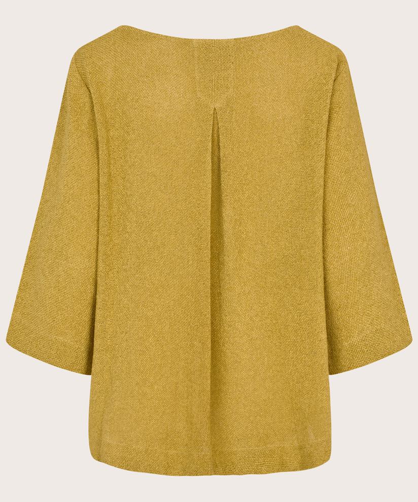 blouse bouclée à manches 3/4, Burnish Gold