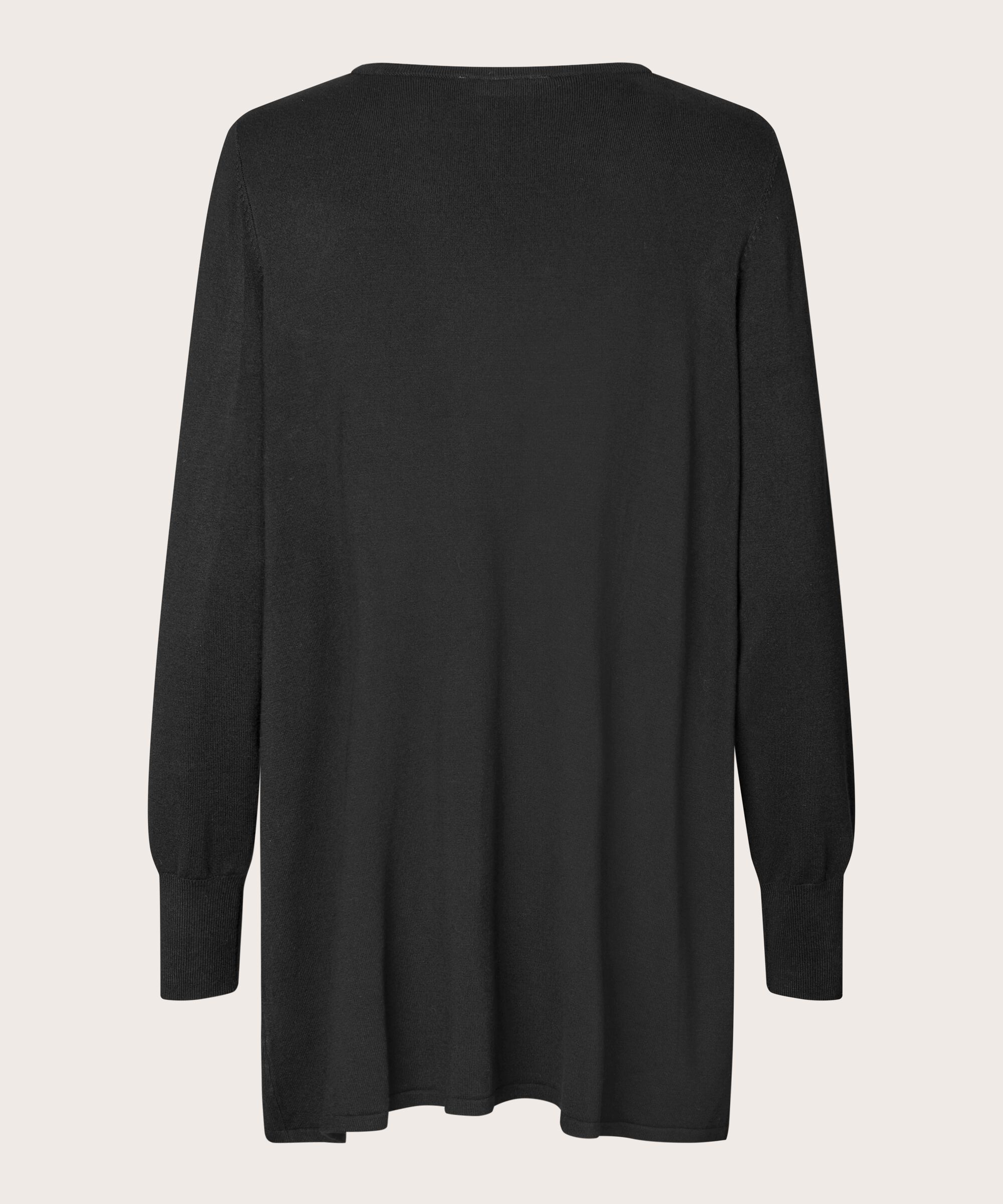 pull en tricot à manches longues et col rond, Black