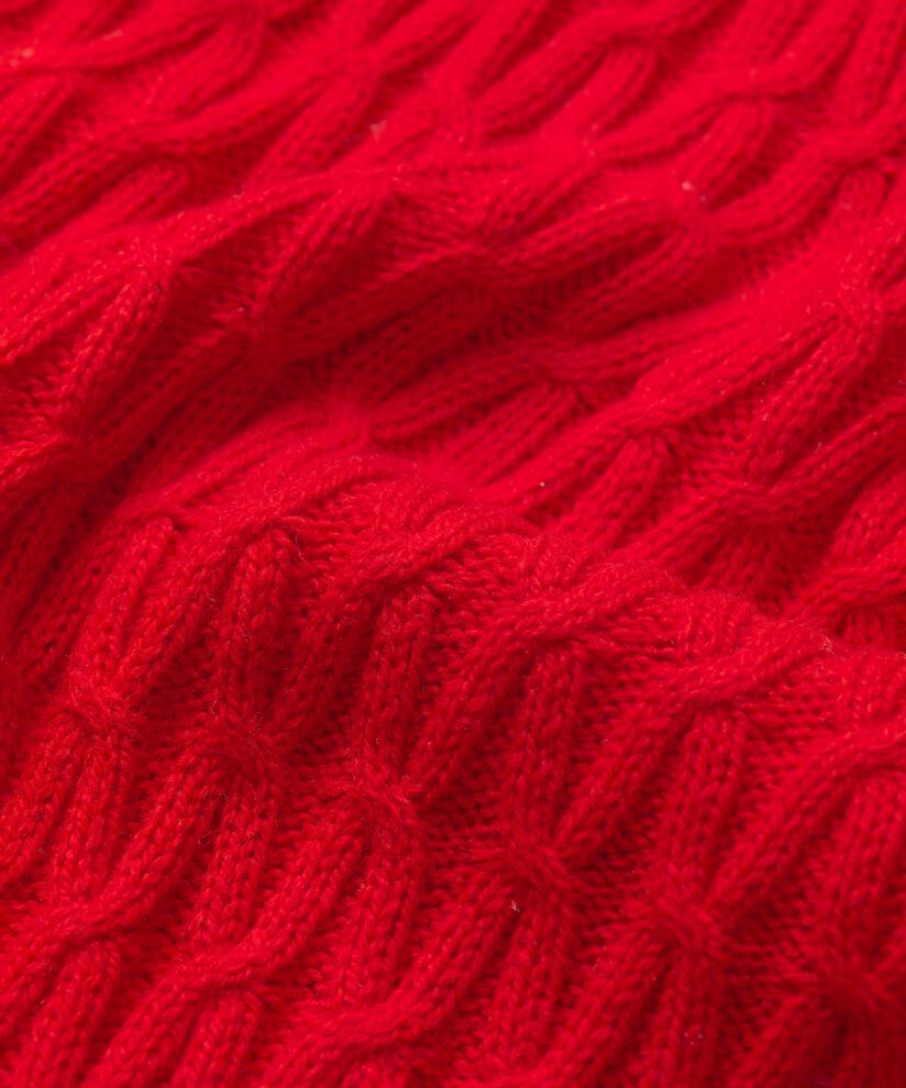 pull en maille torsadée en mélange de laine, Flame Scarlet