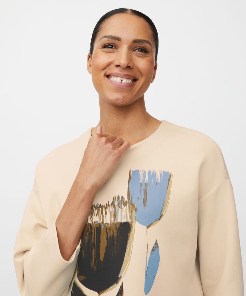 Sweat-shirt Doux Avec Impimé, Fog