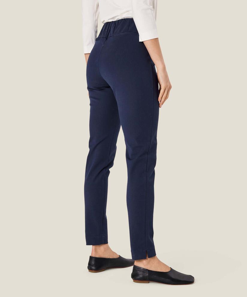 pantalon près du corps en coton stretch et taille élastique, Navy